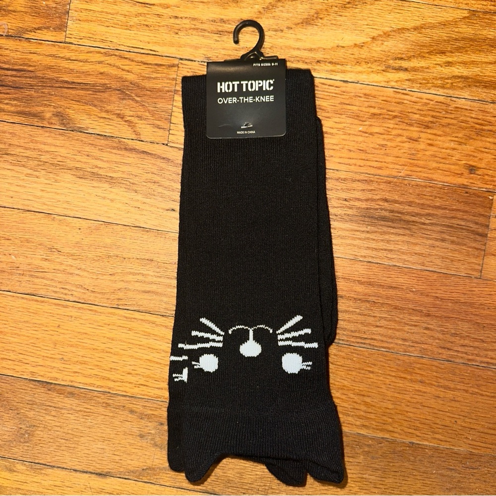 Hot Topic Black Over-the-Knee Casual Socks